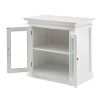 Modern Farm White Glass Door Accent Cabinet