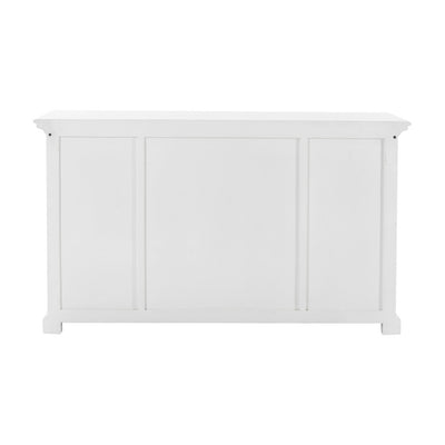 White Accent Cabinet with Glass Doors