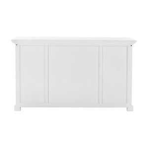 White Accent Cabinet with Glass Doors