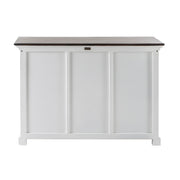 Modern Farmhouse Brown And White Large Accent Cabinet