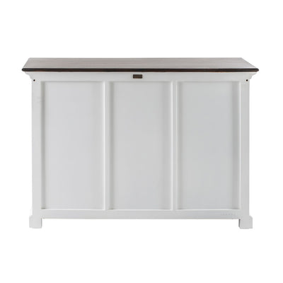 Modern Farmhouse Brown And White Large Accent Cabinet