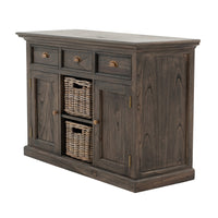 Modern Farmhouse Espresso Wash Large Accent Cabinet with Baskets