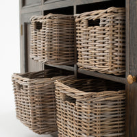 Modern Farmhouse Rustic Espresso Buffet with Baskets