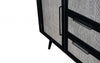 63" Modern Rustic Black and Rattan Buffet Server