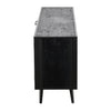 79" Modern Rustic Black and Rattan Buffet Server