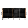Modern Rustic Black and Natural Four Door Cabinet