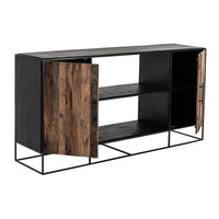 Modern Rustic Black and Natural Media Center TV Stand