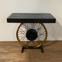 Black and Gold Wheel Accent Table