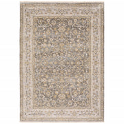 5' X 8' Beige Grey Machine Woven Oriental Indoor Arean Rug