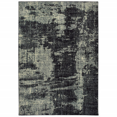 6' x 9' Black Ivory Machine Woven Abstract Indoor Area Rug