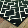 6' x 9' Black Ivory Machine Woven Geometric Diamonds Indoor Area Rug