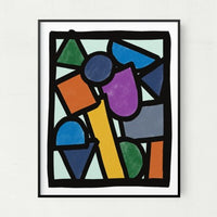 11" x 14" Contemporary Elementary Abstract Wall Art