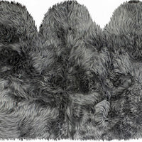 3' x 5' Gray Natural Sheepskin Area Rug