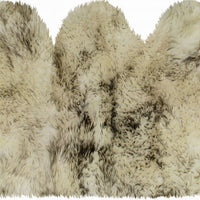 3' x 5' Brown Ombre Natural Sheepskin Area Rug