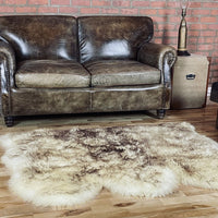 3' x 5' Brown Ombre Natural Sheepskin Area Rug