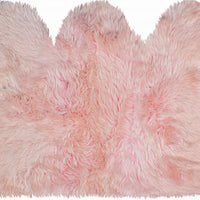 3' x 5' Pink Natural Sheepskin Area Rug