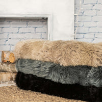 3' x 5' Gray Natural Rectangular Sheepskin Area Rug