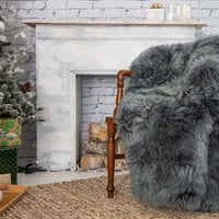 3' x 5' Gray Natural Rectangular Sheepskin Area Rug