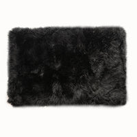 2' x 5' Black Natural Rectangular Sheepskin Area Rug