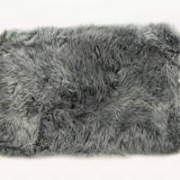 2' x 5' Gray Natural Rectangular Sheepskin Area Rug