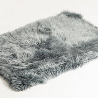 2' x 5' Gray Natural Rectangular Sheepskin Area Rug