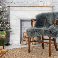 2' x 5' Gray Natural Rectangular Sheepskin Area Rug