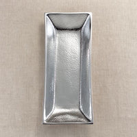 Silver Hammered Rectangle Serving Tray