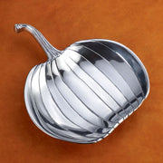 Shiny Silver Pumpkin Serving Dish