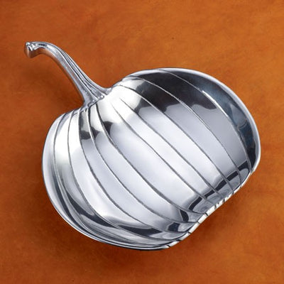 Shiny Silver Pumpkin Serving Dish