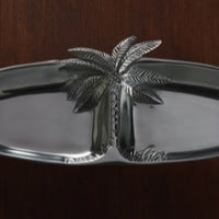 Oval Silver Palm Tree Two Section Serving Tray