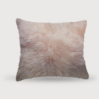 Blush Natural Sheepskin Square Pillow