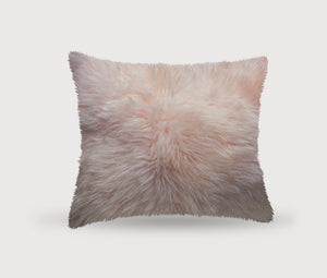 Blush Natural Sheepskin Square Pillow