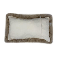 Taupe Natural Sheepskin Lumbar Pillow