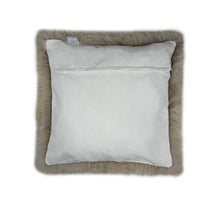 Set of Two Taupe Natural Sheepskin Square Pillows