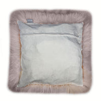 Set of Two Blush Natural Sheepskin Square Pillows