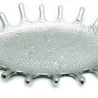 Silver Hammered Splash Design Serving Tray