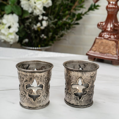 Rustic Fleur de Lis Votive Candle Holder