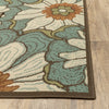 4’x6’ Blue and Brown Floral Indoor Outdoor Area Rug