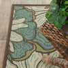 7’x10’ Blue and Brown Floral Indoor Outdoor Area Rug