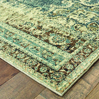 8’x11’ Blue and Ivory Medallion Area Rug