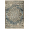 10’x13’ Blue and Ivory Medallion Area Rug