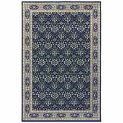 12’x15’ Navy and Gray Floral Ditsy Area Rug