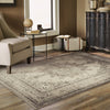 8’x11’ Ivory and Gray Pale Medallion Area Rug