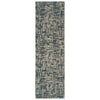 2’x8’ Gray and Navy Abstract Runner Rug