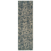 2’x8’ Gray and Navy Abstract Runner Rug