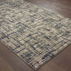 7’x10’ Gray and Navy Abstract Area Rug