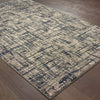 8’x11’ Gray and Navy Abstract Area Rug