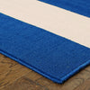 4’x6’ Blue and Ivory Striped Indoor Outdoor Area Rug
