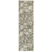 2’x8’ Gray and Ivory Abstract Spatter Runner Rug