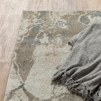 2’x8’ Gray and Ivory Abstract Spatter Runner Rug